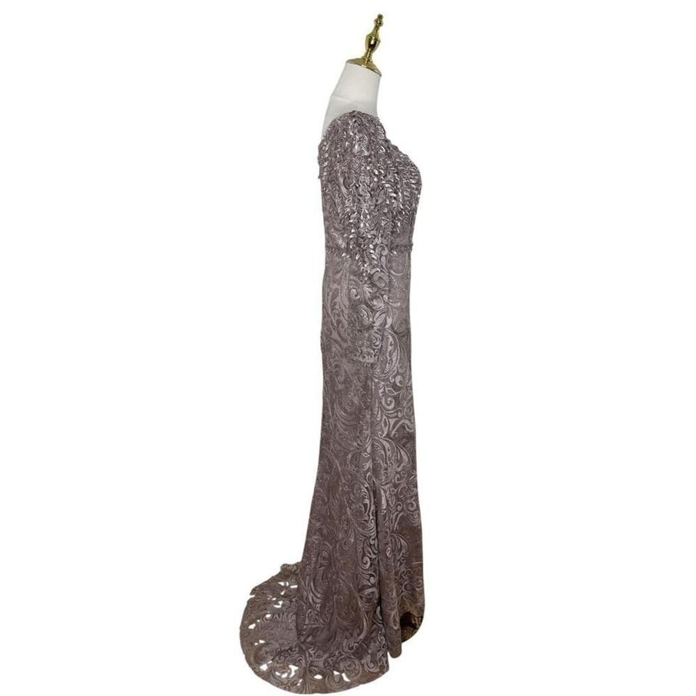 Mac Duggal 11187 Embroidered Applique Shoulder Detail Trumpet Gown Size 6 $698 - Picture 6 of 8